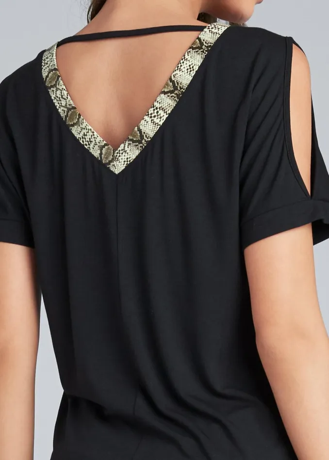 Coldshoulder Top Black Women VENUS Casual Tops