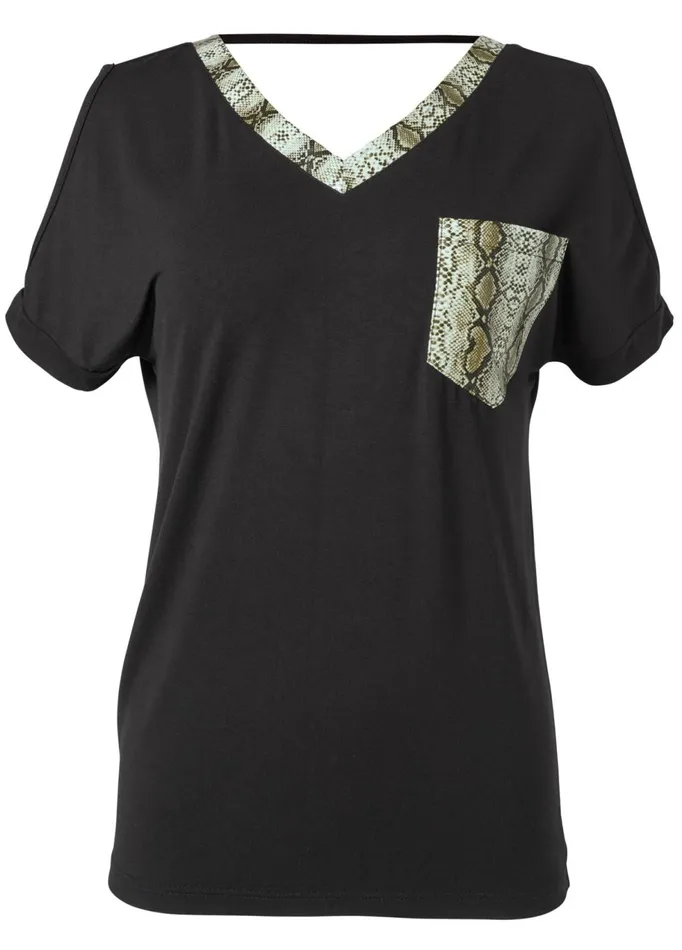 Coldshoulder Top Black Women VENUS Casual Tops