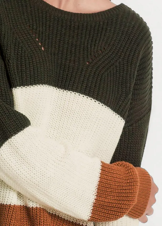 COLOR BLOCK SWEATER White Multi Women VENUS Pullover
