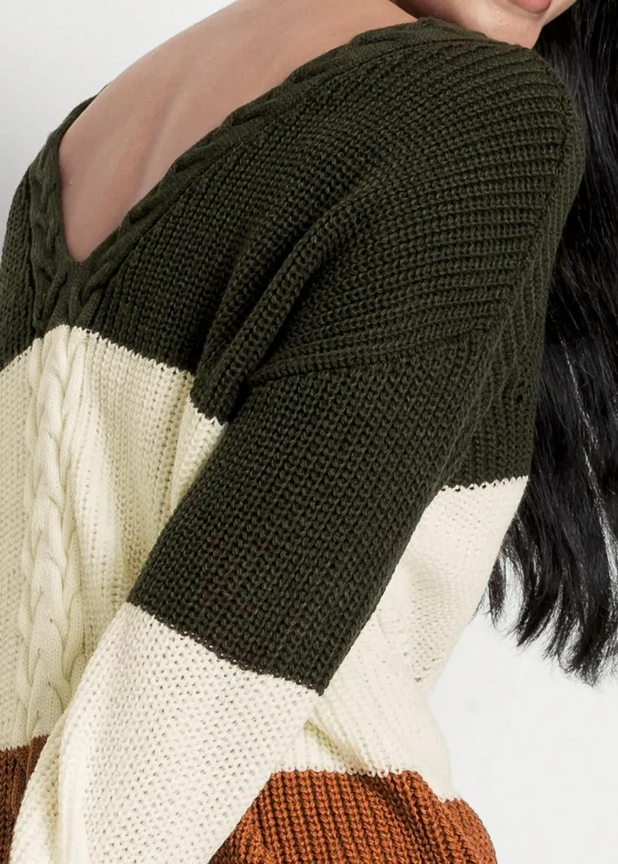 COLOR BLOCK SWEATER White Multi Women VENUS Pullover