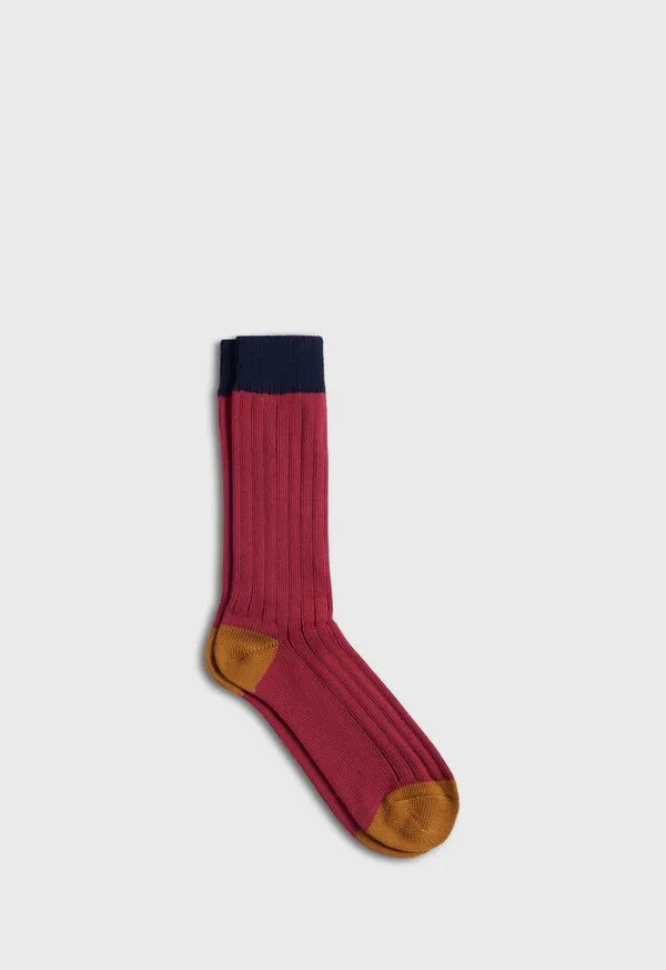 Cotton Blend Ribbed Sock Gold Socks Paulstuart Mens