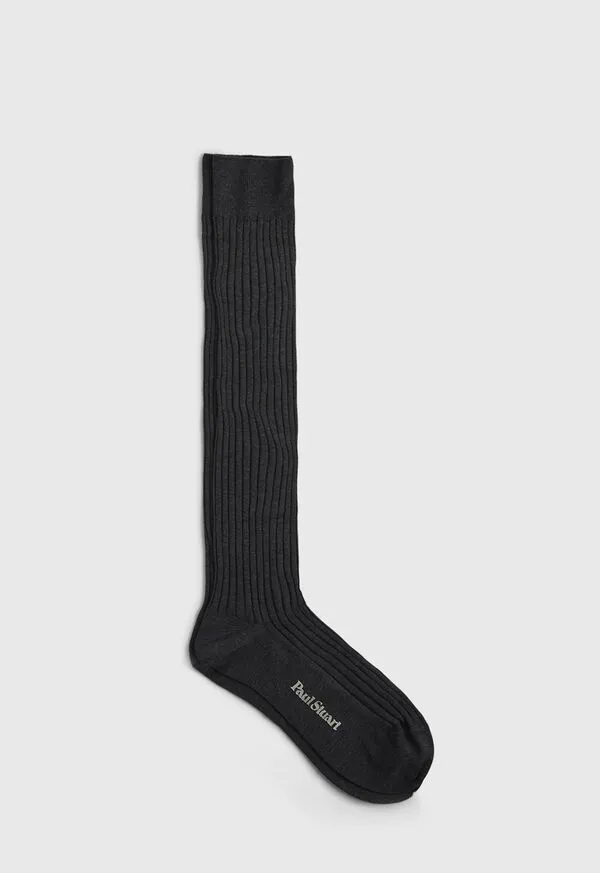 Cotton Ribbed Sock Black Mens Socks Paulstuart