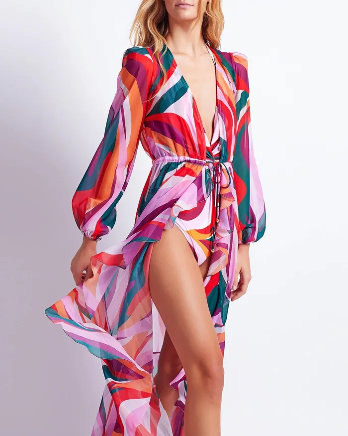 CoverUps Women PatBO DELOS TIEFRONT ROBE