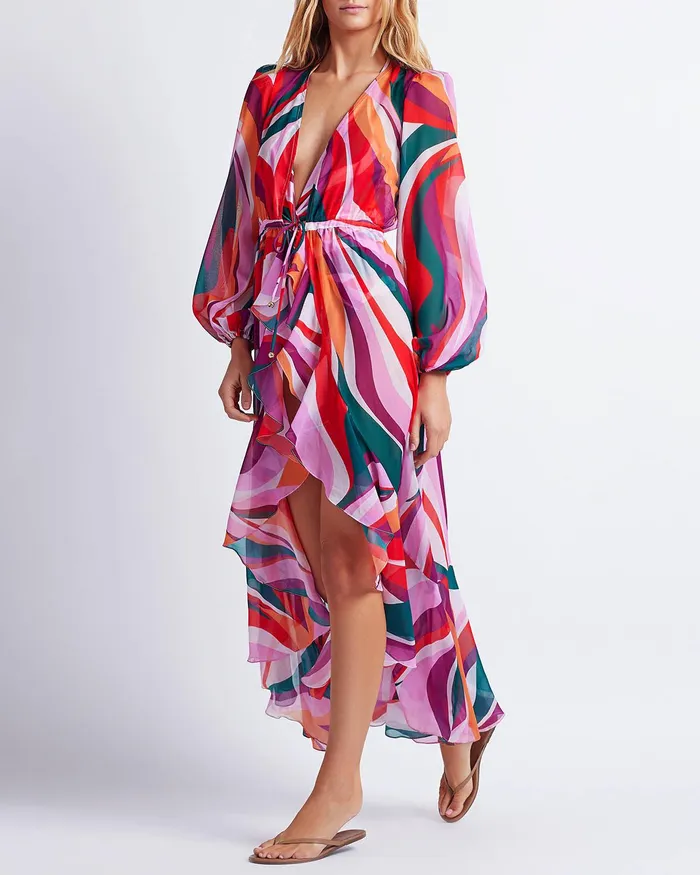 CoverUps Women PatBO DELOS TIEFRONT ROBE