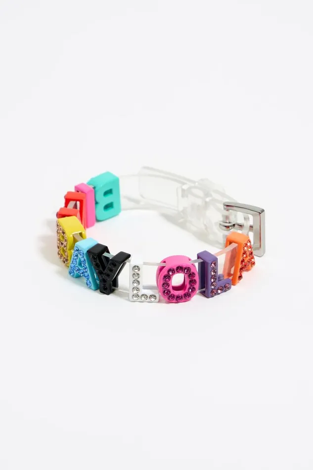 Crystals And Logo Transparent Bracelet Pink Women Bimba Y Lola Jewelry