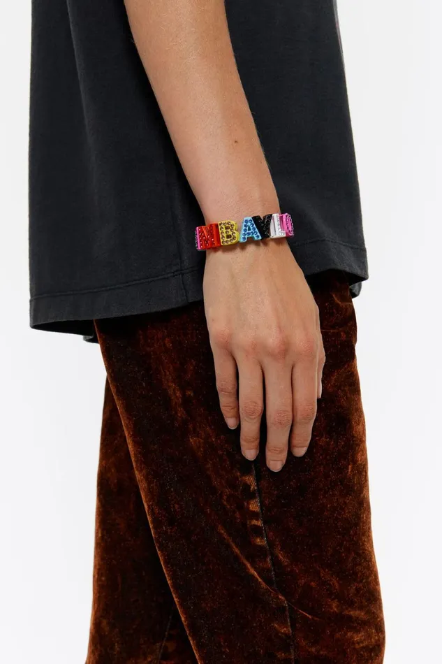 Crystals And Logo Transparent Bracelet Pink Women Bimba Y Lola Jewelry Crystals And Logo Transparent Bracelet Pink Women Bimba Y Lola Jewelry