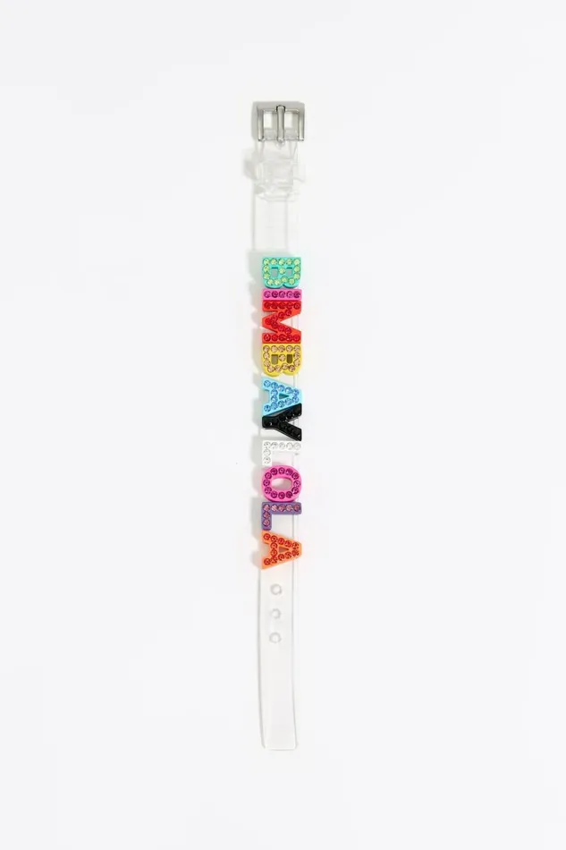 Crystals And Logo Transparent Bracelet Pink Women Bimba Y Lola Jewelry Crystals And Logo Transparent Bracelet Pink Women Bimba Y Lola Jewelry