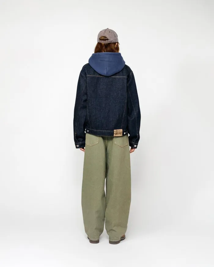 Denim MenWomen Stussy TRUCKER JACKET DENIM Rinsed Indigo