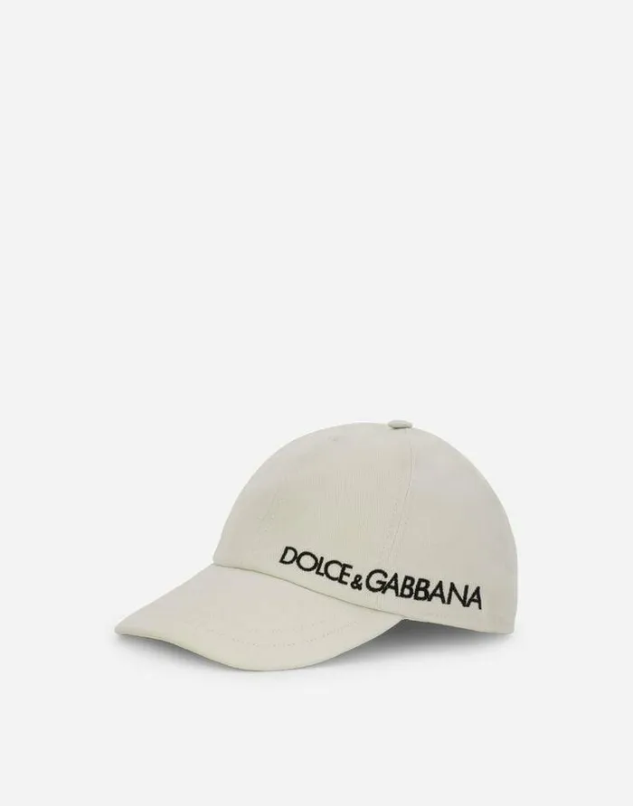 Dolce and Gabbana Accessories Children Baseball Cap With DolceandGabbana Embroidery White