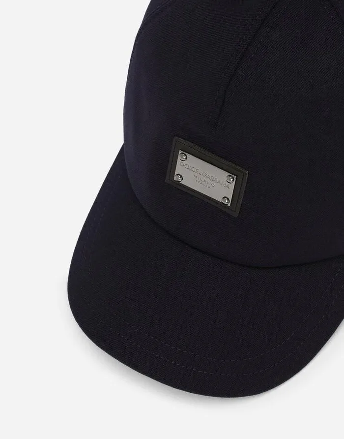 Dolce and Gabbana Accessories Children Baseball Cap With Logo Tag Blue Dolce and Gabbana Accessories Children Baseball Cap With Logo Tag Blue
