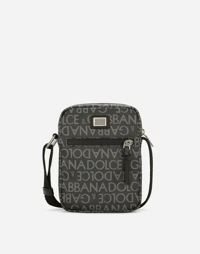 Dolce and Gabbana Accessories Children Crossbody Bag With Allover Jacquard Logo Multicolor Dolce and Gabbana Accessories Children Crossbody Bag With Allover Jacquard Logo Multicolor