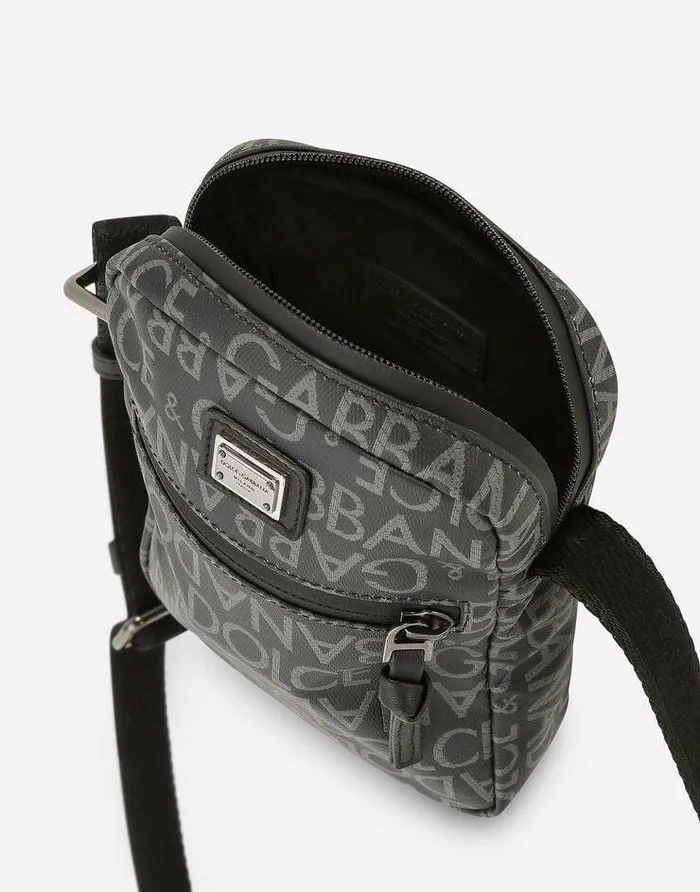 Dolce and Gabbana Accessories Children Crossbody Bag With Allover Jacquard Logo Multicolor Dolce and Gabbana Accessories Children Crossbody Bag With Allover Jacquard Logo Multicolor
