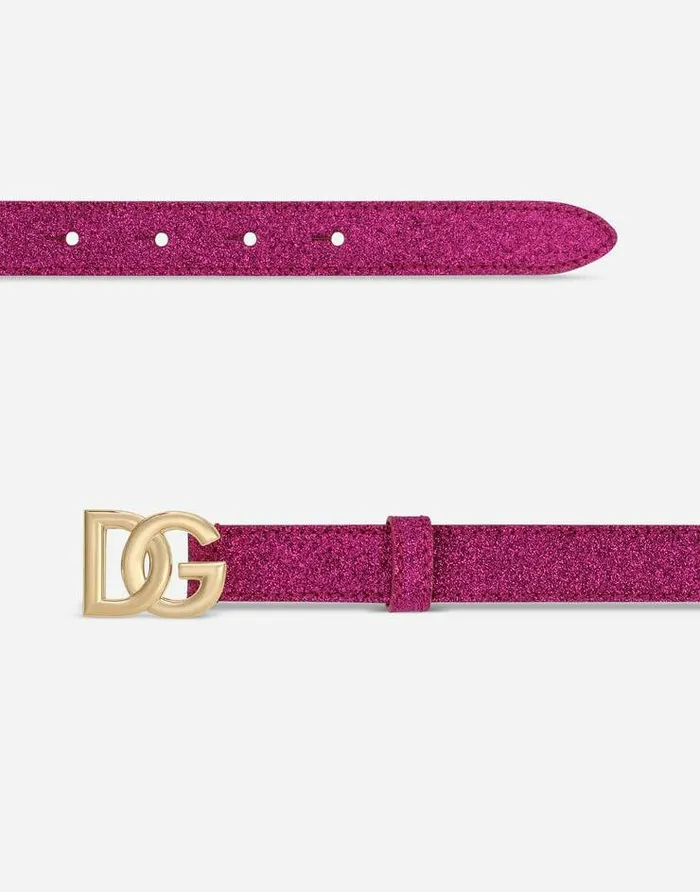 Dolce and Gabbana Accessories Children DG Logo Belt Fuchsia Dolce and Gabbana Accessories Children DG Logo Belt Fuchsia
