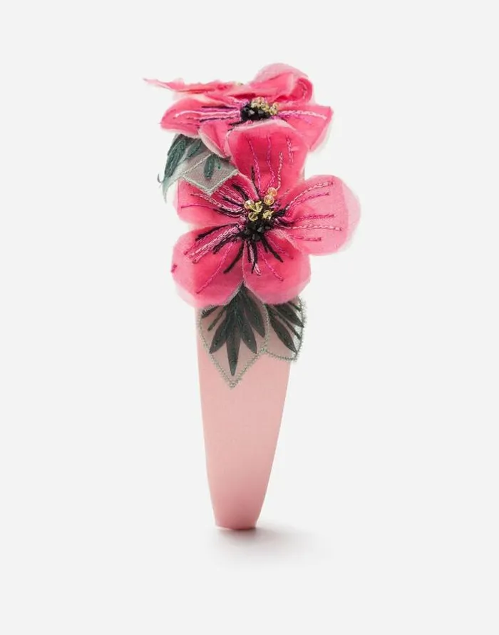 Dolce and Gabbana Accessories Children Headband With Floral Chiffon Application Multicolor Dolce and Gabbana Accessories Children Headband With Floral Chiffon Application Multicolor