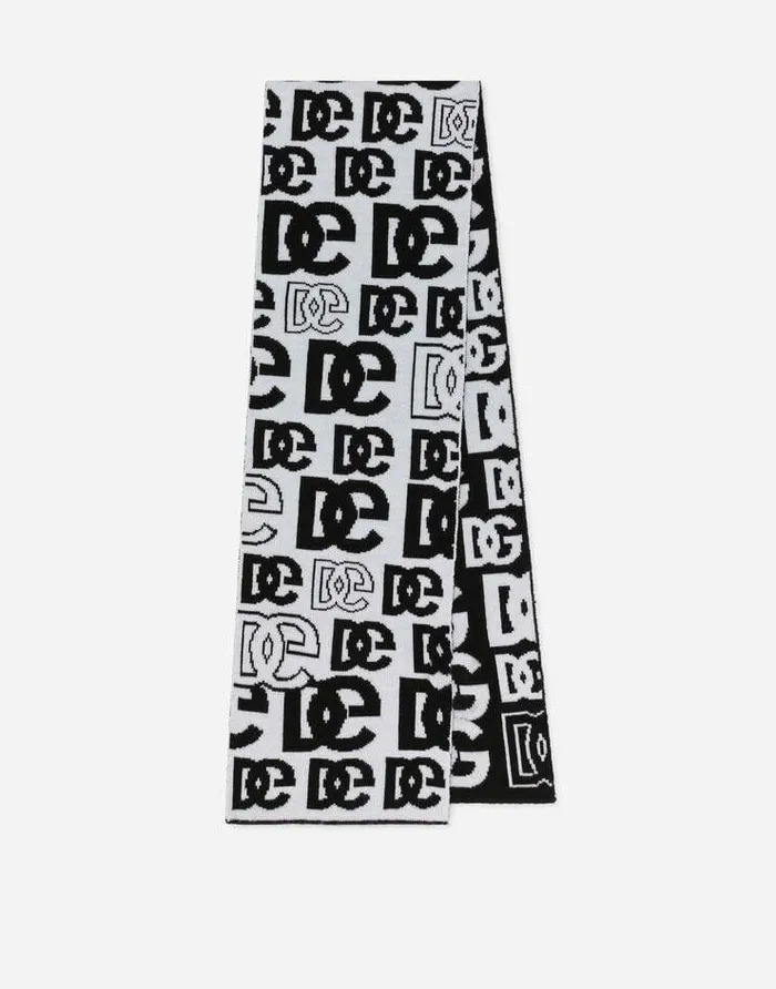 Dolce and Gabbana Accessories Children Knit Scarf With Jacquard DG Logo Multicolor Dolce and Gabbana Accessories Children Knit Scarf With Jacquard DG Logo Multicolor