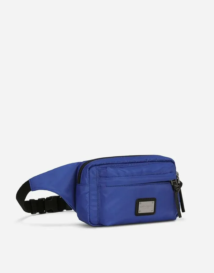 Dolce and Gabbana Accessories Children Nylon Belt Bag Blue Dolce and Gabbana Accessories Children Nylon Belt Bag Blue