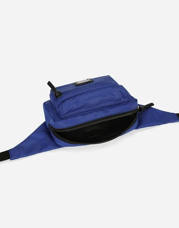 Dolce and Gabbana Accessories Children Nylon Belt Bag Blue Dolce and Gabbana Accessories Children Nylon Belt Bag Blue