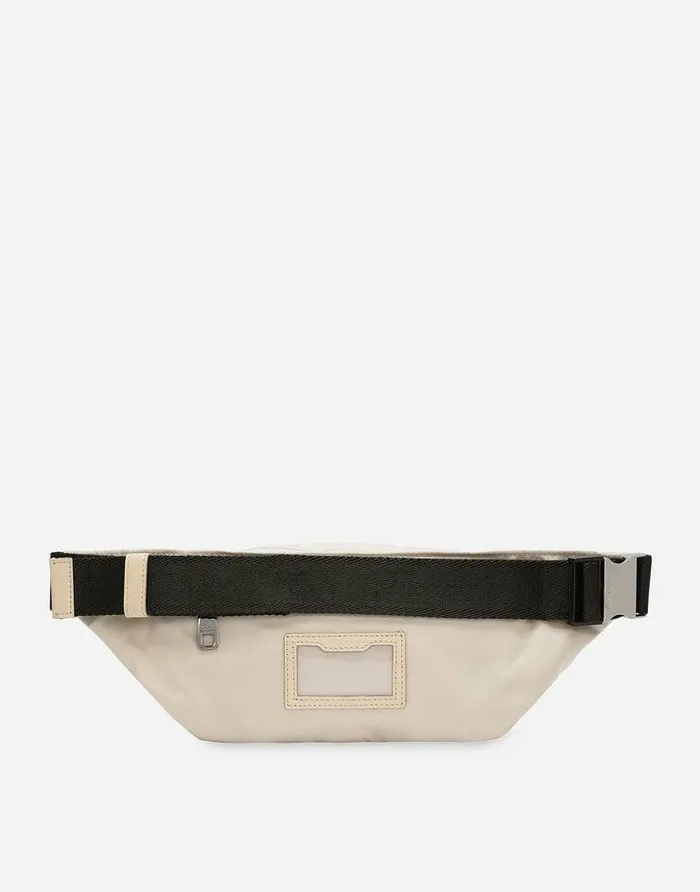 Dolce and Gabbana Backpacks And Fanny Packs Men Small Nylon Belt Bag With Rubberized Logo Beige Dolce and Gabbana Backpacks And Fanny Packs Men Small Nylon Belt Bag With Rubberized Logo Beige