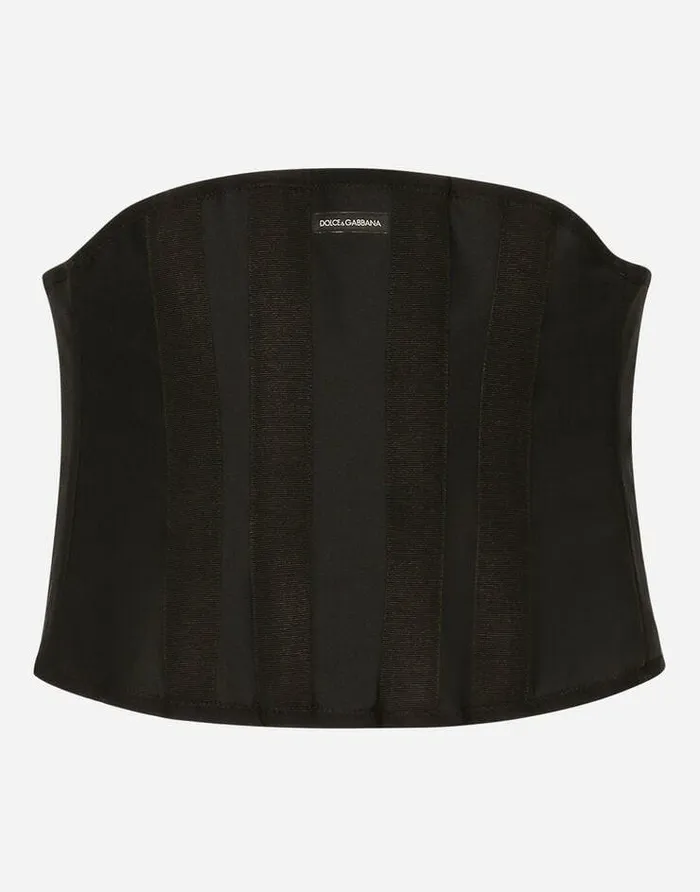 Dolce and Gabbana Belts Men Boned Stretch Corset Black