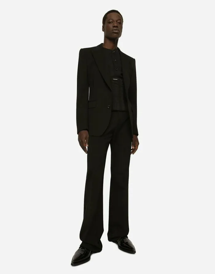 Dolce and Gabbana Belts Men Boned Stretch Corset Black Dolce and Gabbana Belts Men Boned Stretch Corset Black