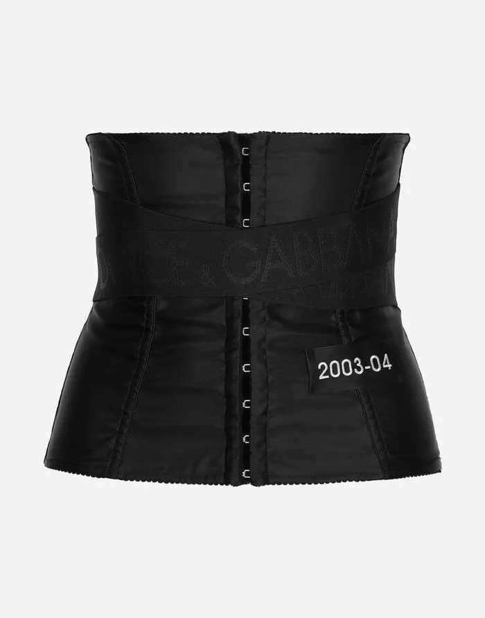 Dolce and Gabbana Belts Women Corsetstyle Belt With Branded Stretch Crossover Bands Black Dolce and Gabbana Belts Women Corsetstyle Belt With Branded Stretch Crossover Bands Black