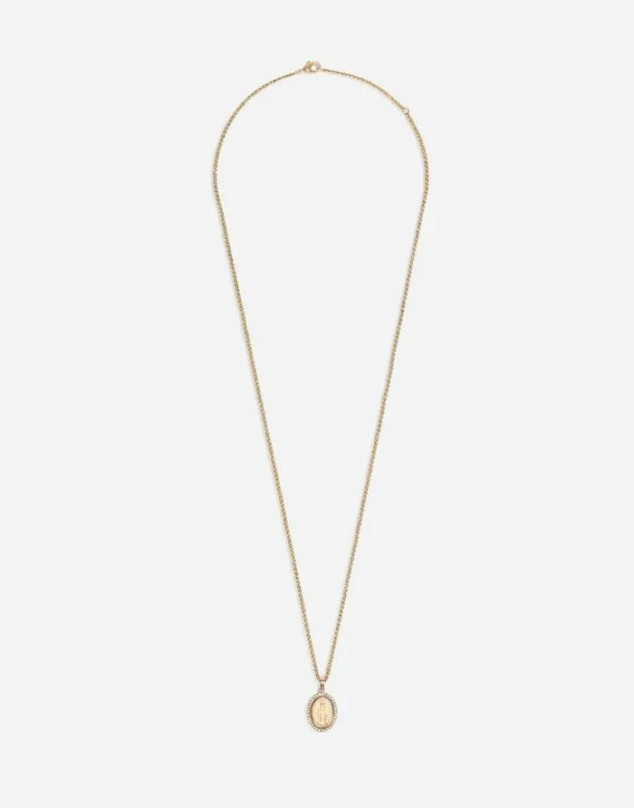 Dolce and Gabbana Bijoux Men Necklace With Sacred Image Gold
