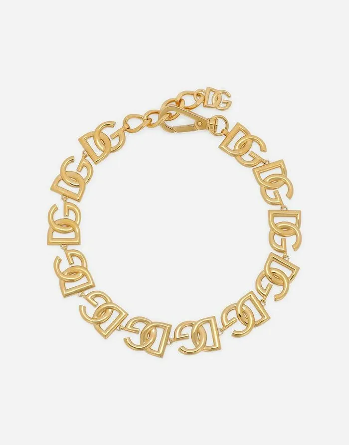 Dolce and Gabbana Bijoux Women Choker With DG Logos Gold