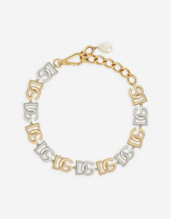 Dolce and Gabbana Bijoux Women Necklace With Multiple DG Logos Multicolor
