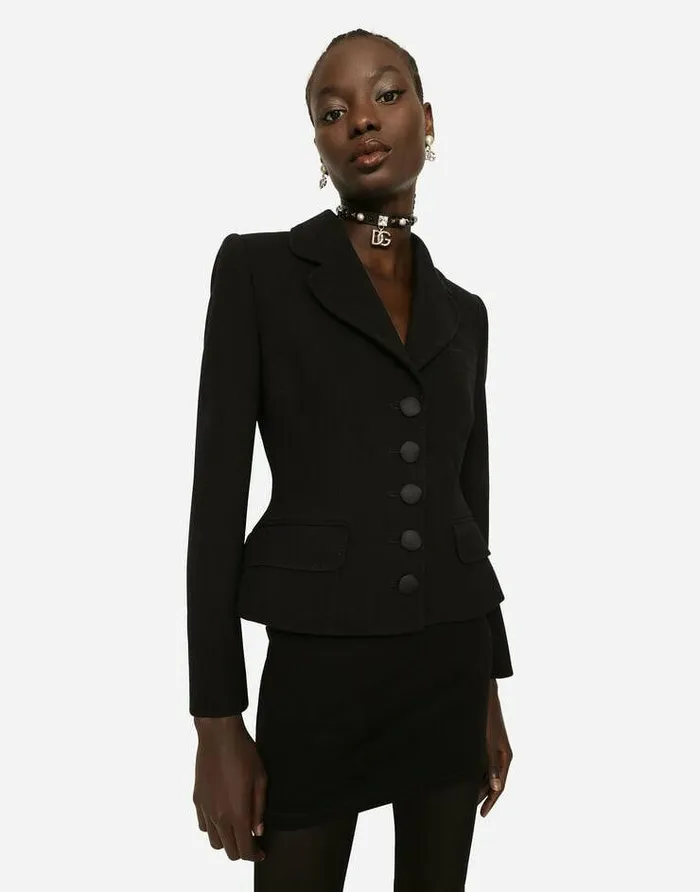 Dolce and Gabbana Blazers Women Short Singlebreasted Dolce Jacket Black Dolce and Gabbana Blazers Women Short Singlebreasted Dolce Jacket Black