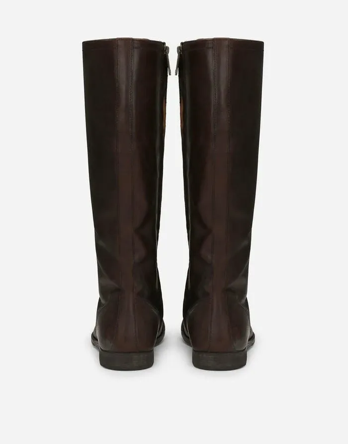 Dolce and Gabbana Boots Men Leather Boots Brown Dolce and Gabbana Boots Men Leather Boots Brown