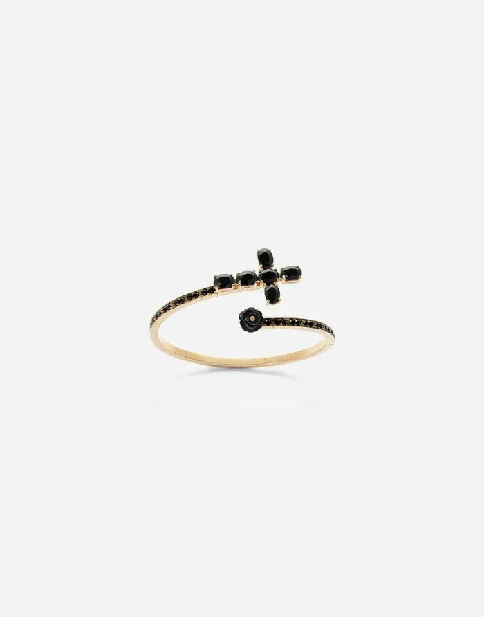 Dolce and Gabbana Bracelets Women Family Yellow Gold Bracelet With Cross Black Sapphire And Jade Gold Dolce and Gabbana Bracelets Women Family Yellow Gold Bracelet With Cross Black Sapphire And Jade Gold