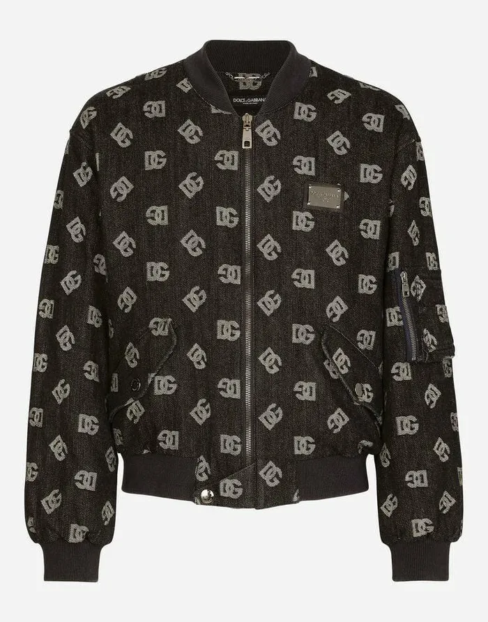 Dolce and Gabbana Coats And Jackets Men Stretch Cotton Jacquard Jacket With DG Monogram Design Blue Dolce and Gabbana Coats And Jackets Men Stretch Cotton Jacquard Jacket With DG Monogram Design Blue