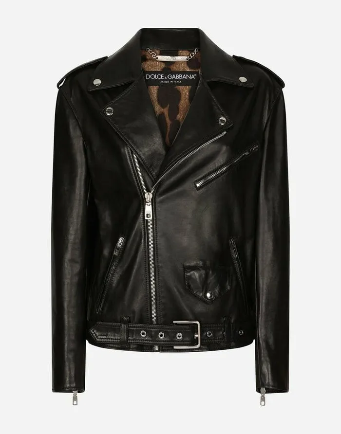 Dolce and Gabbana Coats And Jackets Women Leather Biker Jacket Black