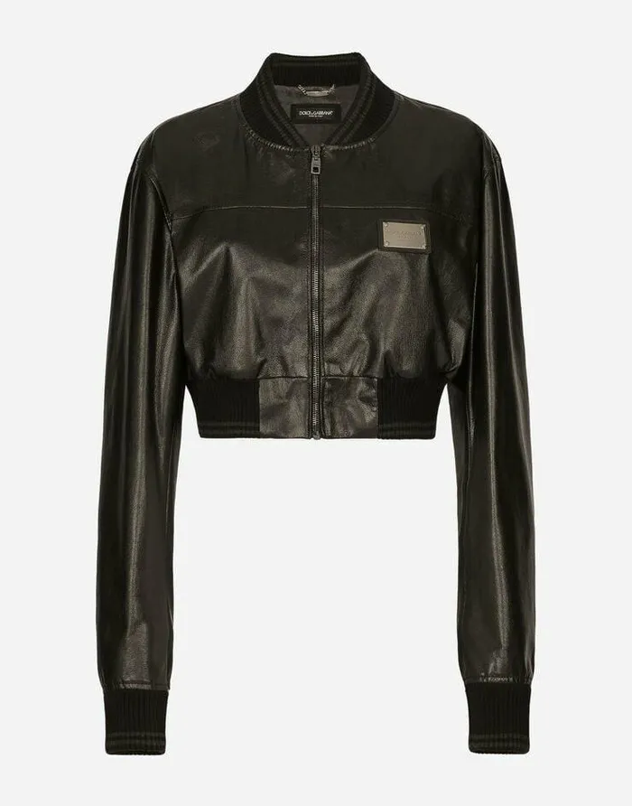 Dolce and Gabbana Coats And Jackets Women Short Nappa Leather Bomber Jacket With DolceandGabbana Tag Black Dolce and Gabbana Coats And Jackets Women Short Nappa Leather Bomber Jacket With DolceandGabbana Tag Black