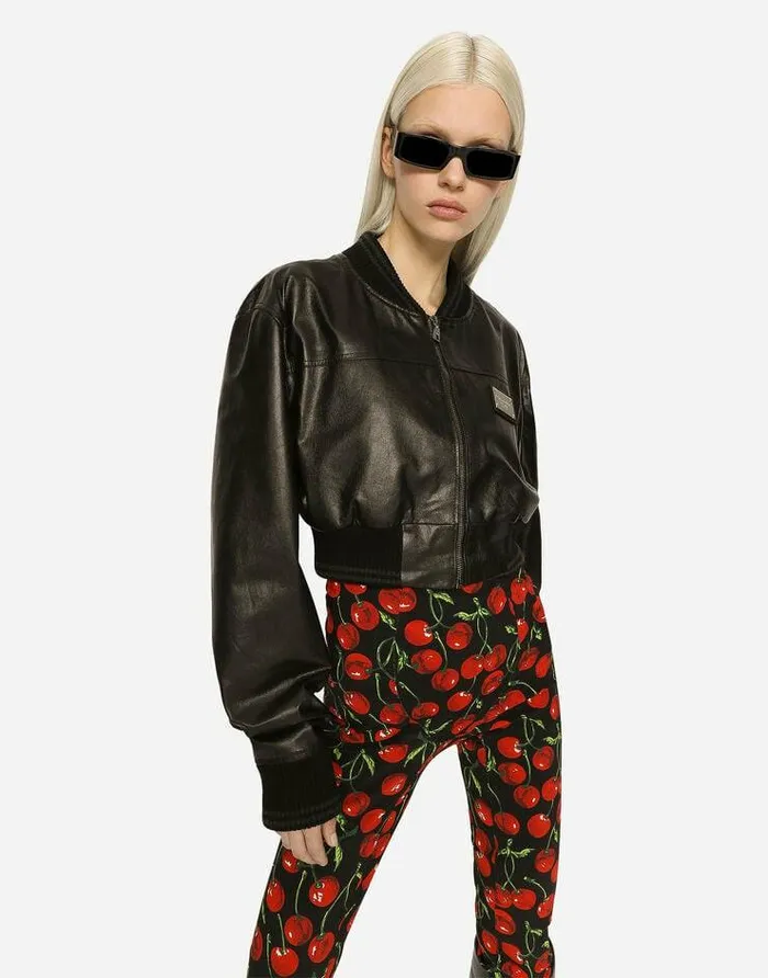 Dolce and Gabbana Coats And Jackets Women Short Nappa Leather Bomber Jacket With DolceandGabbana Tag Black Dolce and Gabbana Coats And Jackets Women Short Nappa Leather Bomber Jacket With DolceandGabbana Tag Black