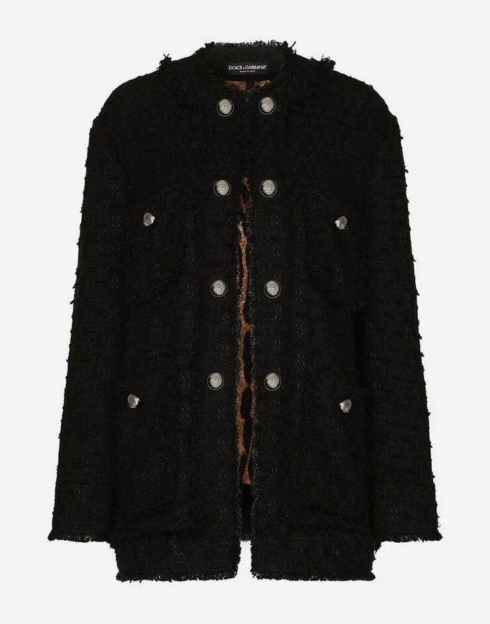 Dolce and Gabbana Coats And Jackets Women Singlebreasted Rushstitch Jacket Black Dolce and Gabbana Coats And Jackets Women Singlebreasted Rushstitch Jacket Black
