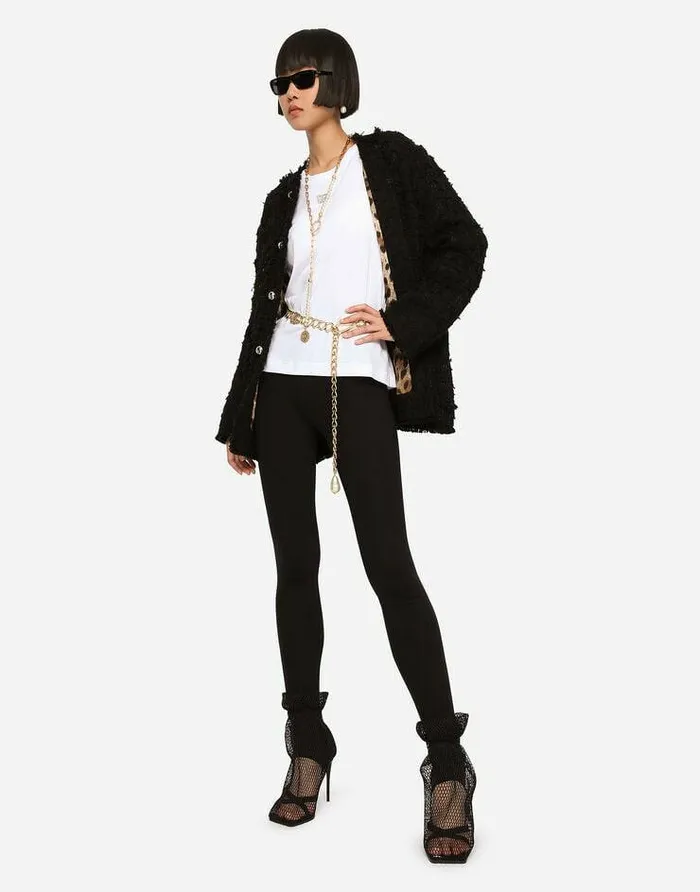 Dolce and Gabbana Coats And Jackets Women Singlebreasted Rushstitch Jacket Black Dolce and Gabbana Coats And Jackets Women Singlebreasted Rushstitch Jacket Black