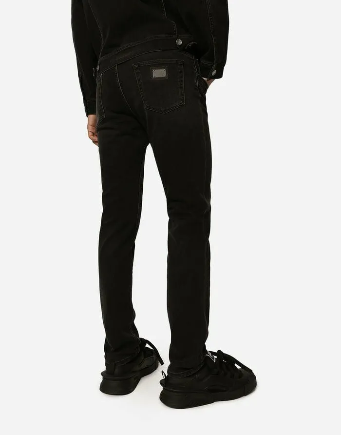 Dolce and Gabbana Denim Men Gray Wash Slimfit Stretch Jeans Multicolor Dolce and Gabbana Denim Men Gray Wash Slimfit Stretch Jeans Multicolor