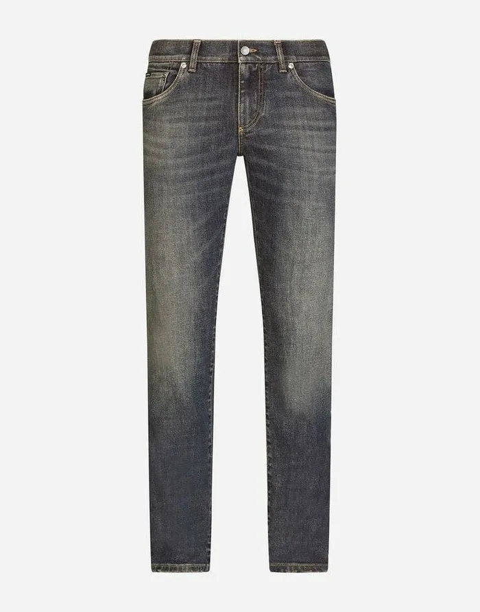 Dolce and Gabbana Denim Men Light Blue Wash Skinny Stretch Jeans Blue