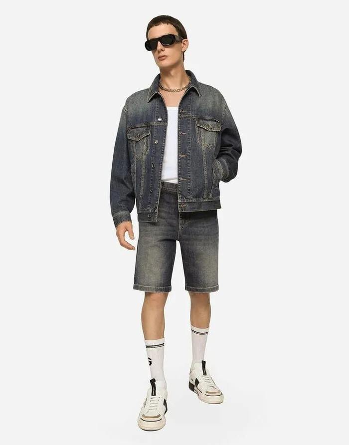 Dolce and Gabbana Denim Men Light Blue Wash Stretch Denim Shorts Multicolor Dolce and Gabbana Denim Men Light Blue Wash Stretch Denim Shorts Multicolor