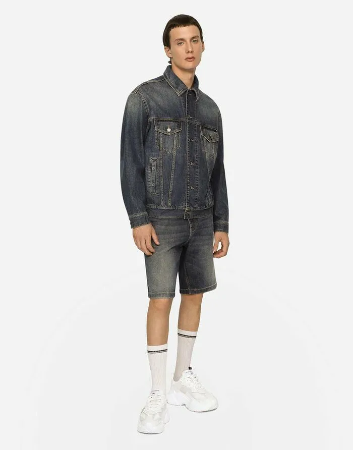 Dolce and Gabbana Denim Men Light Blue Wash Stretch Denim Shorts Multicolor Dolce and Gabbana Denim Men Light Blue Wash Stretch Denim Shorts Multicolor