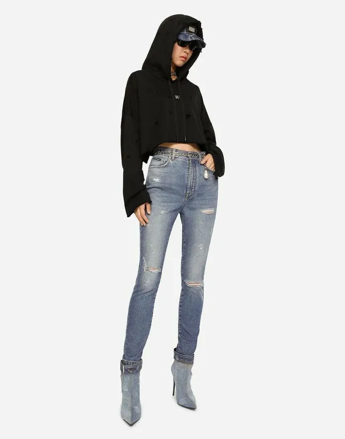 Dolce and Gabbana Denim Women Grace Jeans With Ripped Details Multicolor Dolce and Gabbana Denim Women Grace Jeans With Ripped Details Multicolor