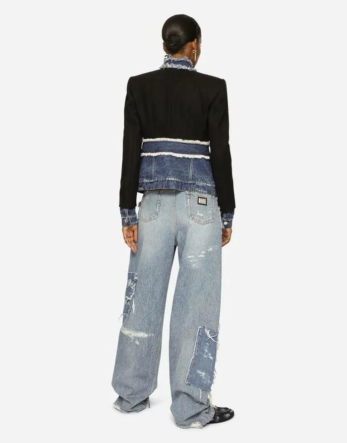 Dolce and Gabbana Denim Women Patchwork Denim Jeans With Ripped Details Multicolor Dolce and Gabbana Denim Women Patchwork Denim Jeans With Ripped Details Multicolor