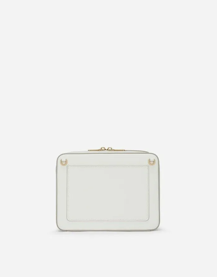 Dolce and Gabbana DG Logo Bag Women Medium Calfskin Camera Bag With DG Logo White Dolce and Gabbana DG Logo Bag Women Medium Calfskin Camera Bag With DG Logo White