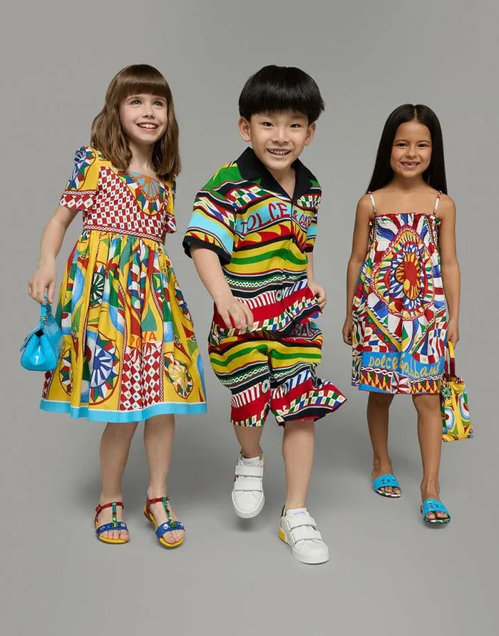 Dolce and Gabbana Dresses Children Carrettoprint Poplin Sun Dress Multicolor Dolce and Gabbana Dresses Children Carrettoprint Poplin Sun Dress Multicolor