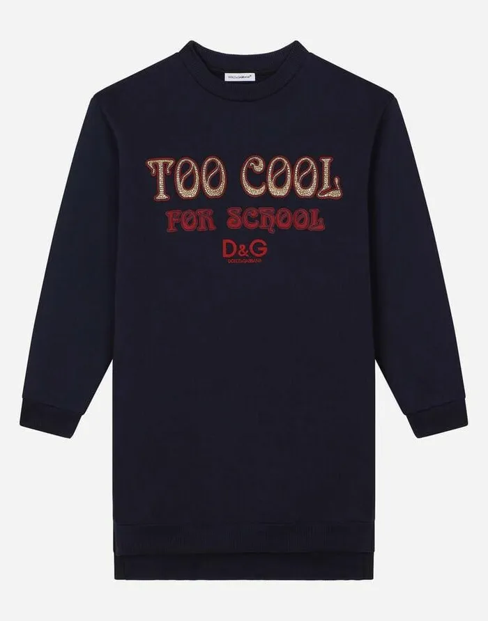 Dolce and Gabbana Dresses Children Longsleeved Printed Dress Blue