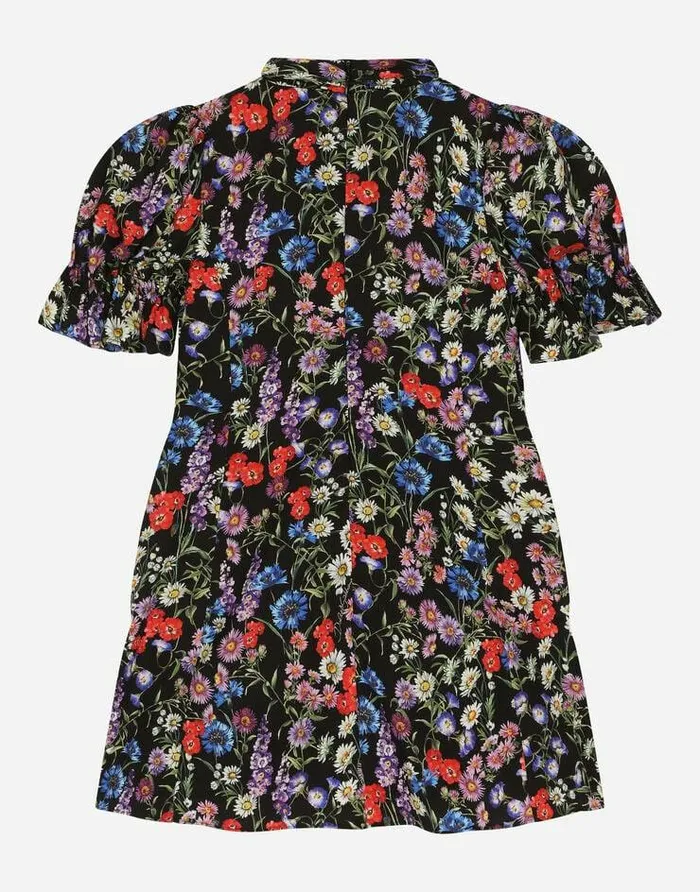 Dolce and Gabbana Dresses Children Shortsleeved Charmeuse Dress Multicolor Dolce and Gabbana Dresses Children Shortsleeved Charmeuse Dress Multicolor