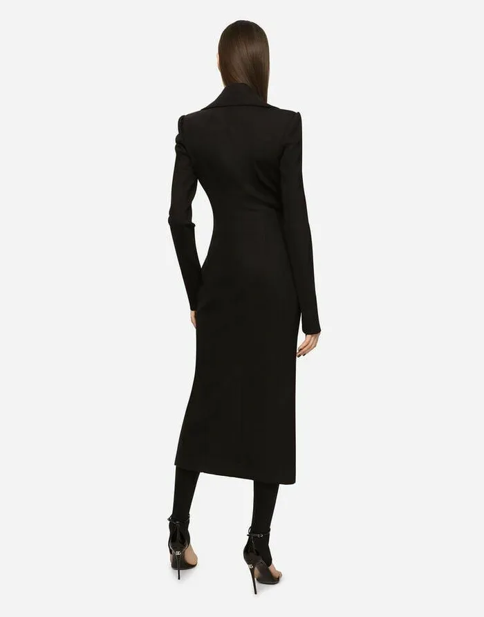 Dolce and Gabbana Dresses Women Jersey Coat Dress With Laces And Eyelets Black Dolce and Gabbana Dresses Women Jersey Coat Dress With Laces And Eyelets Black