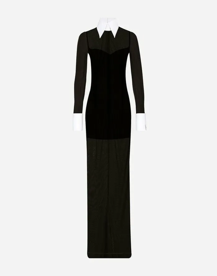 Dolce and Gabbana Dresses Women KIM DOLCEandGABBANA Long Tulle Dress With Shirt Detailing Black Dolce and Gabbana Dresses Women KIM DOLCEandGABBANA Long Tulle Dress With Shirt Detailing Black