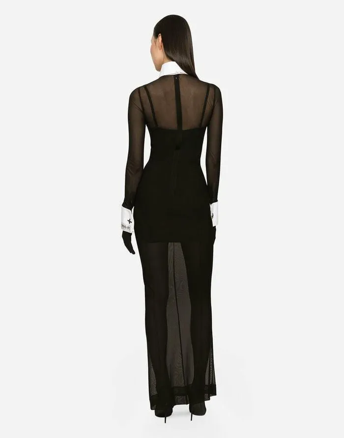 Dolce and Gabbana Dresses Women KIM DOLCEandGABBANA Long Tulle Dress With Shirt Detailing Black Dolce and Gabbana Dresses Women KIM DOLCEandGABBANA Long Tulle Dress With Shirt Detailing Black